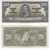 BC-25c 1937 Canada $20 Coyne-Towers, H/E, Extra Fine (EF40)