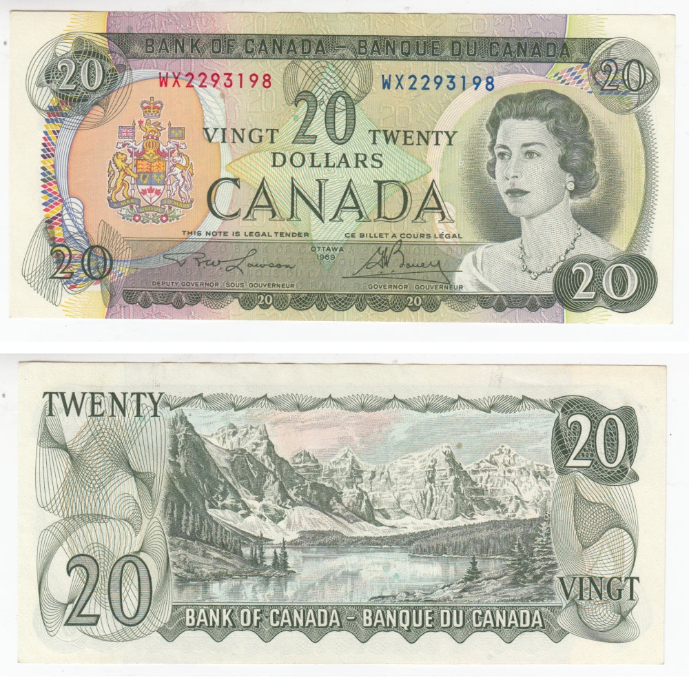 BC-50b 1969 Canada $20 Lawson-Bouey, WX, Uncirculated (MS60)