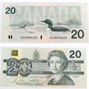 BC-58b 1991 Canada $20 Bonin-Thiessen, ESZ with BPN, Extra Fine (EF40)
