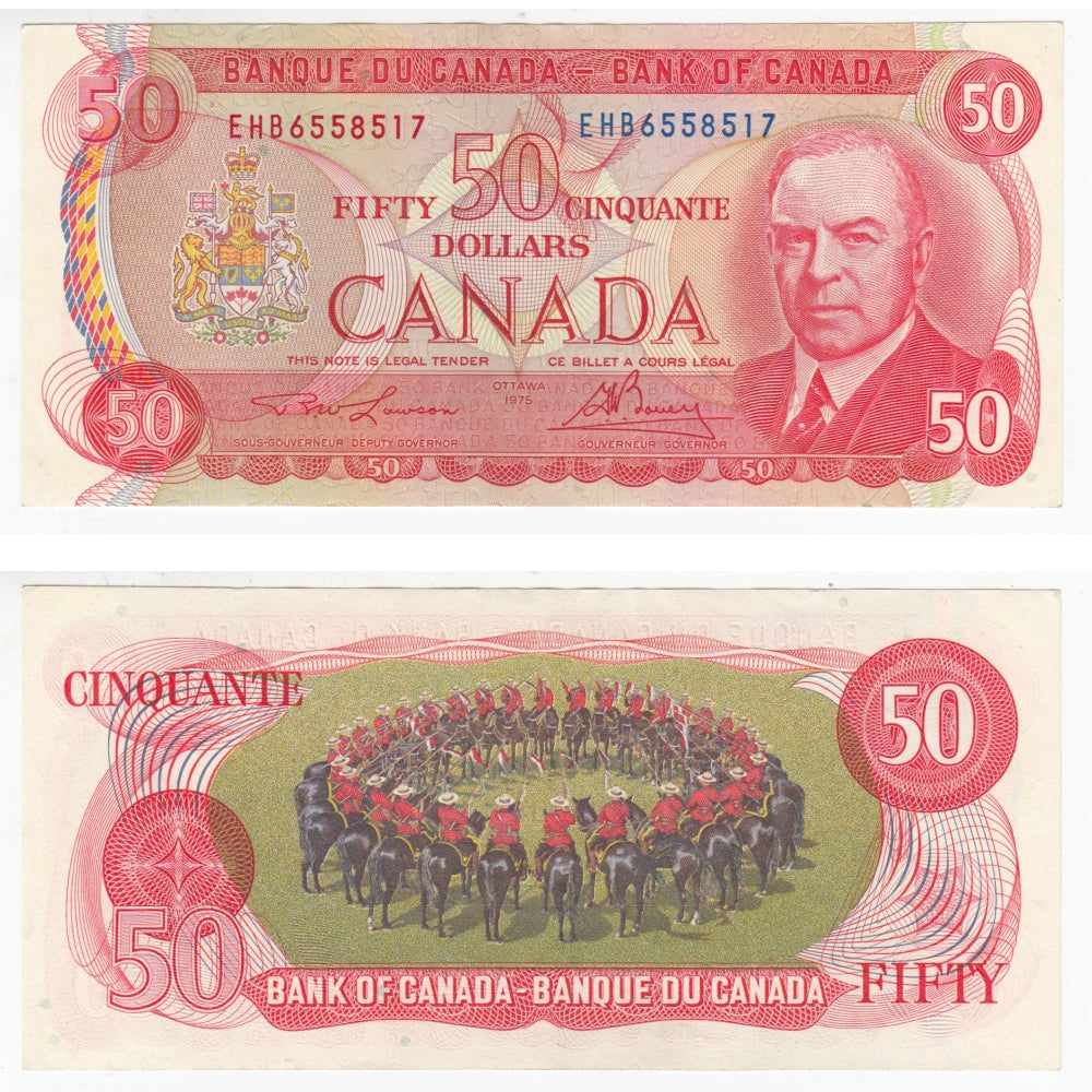BC-51a-i 1975 Canada $50 Lawson-Bouey, EHB, AU-UNC (AU55)