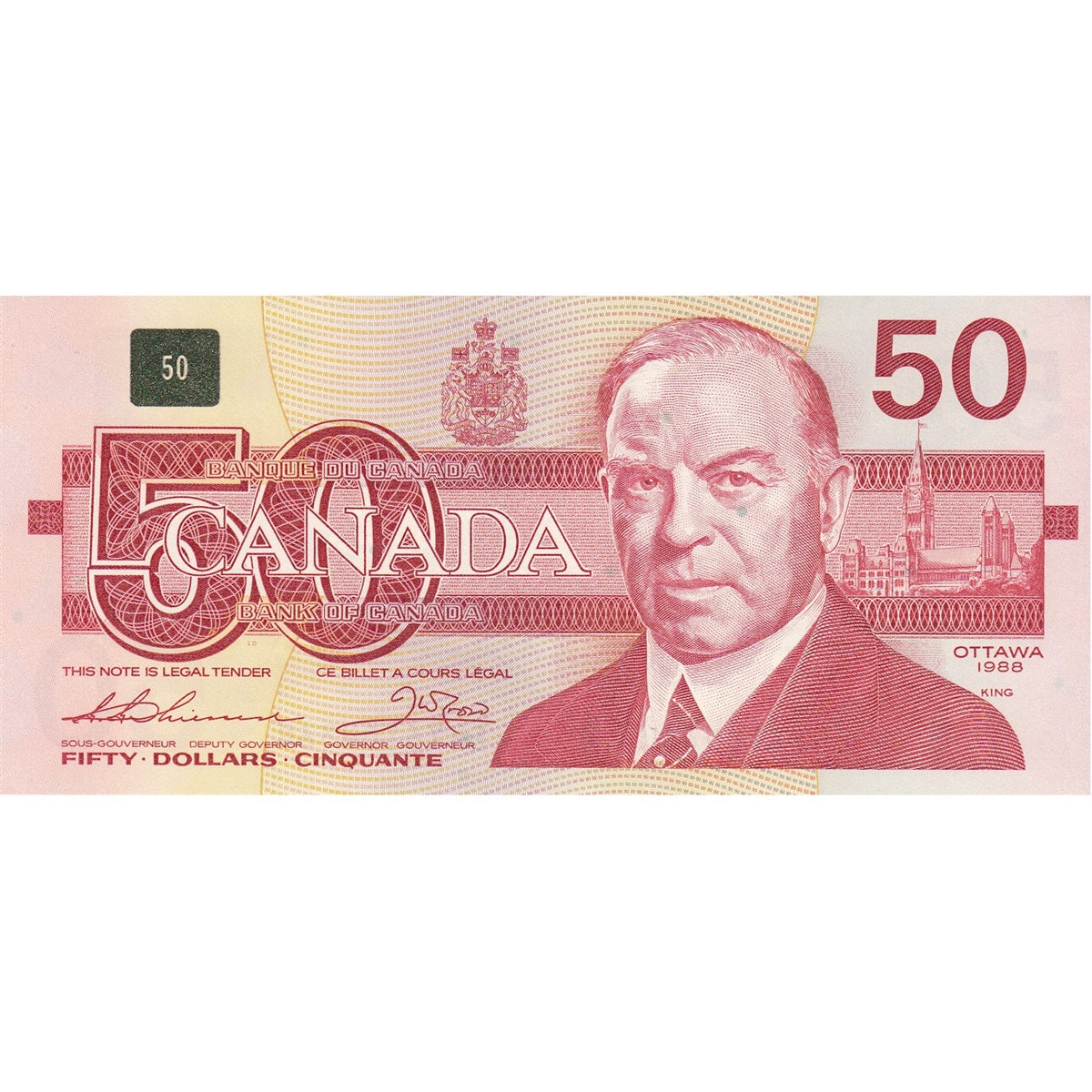 BC-59a 1988 Canada $50 Thiessen-Crow, EHY, AU-UNC (AU55)