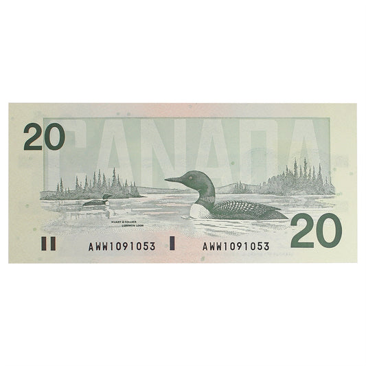 BC-58d-i 1991 Canada $20 Knight-Dodge, AWW, CUNC