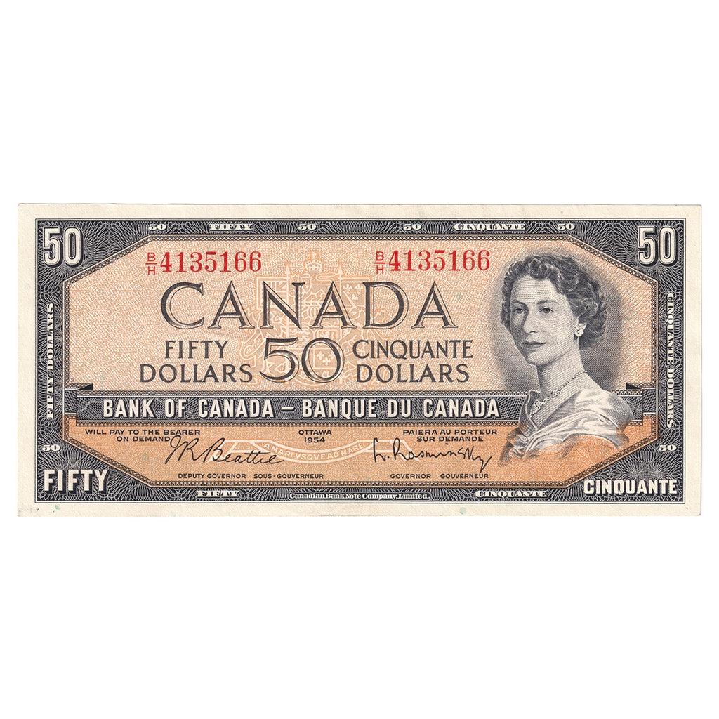 BC-42b 1954 Canada $50 Beattie-Rasminsky, B/H, AU