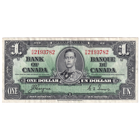 BC-21d 1937 Canada $1 Coyne-Towers, R/M, VF-EF