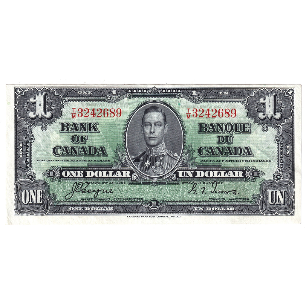 BC-21d 1937 Canada $1 Coyne-Towers, T/M, AU