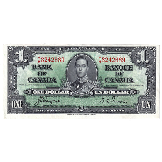 BC-21d 1937 Canada $1 Coyne-Towers, T/M, AU