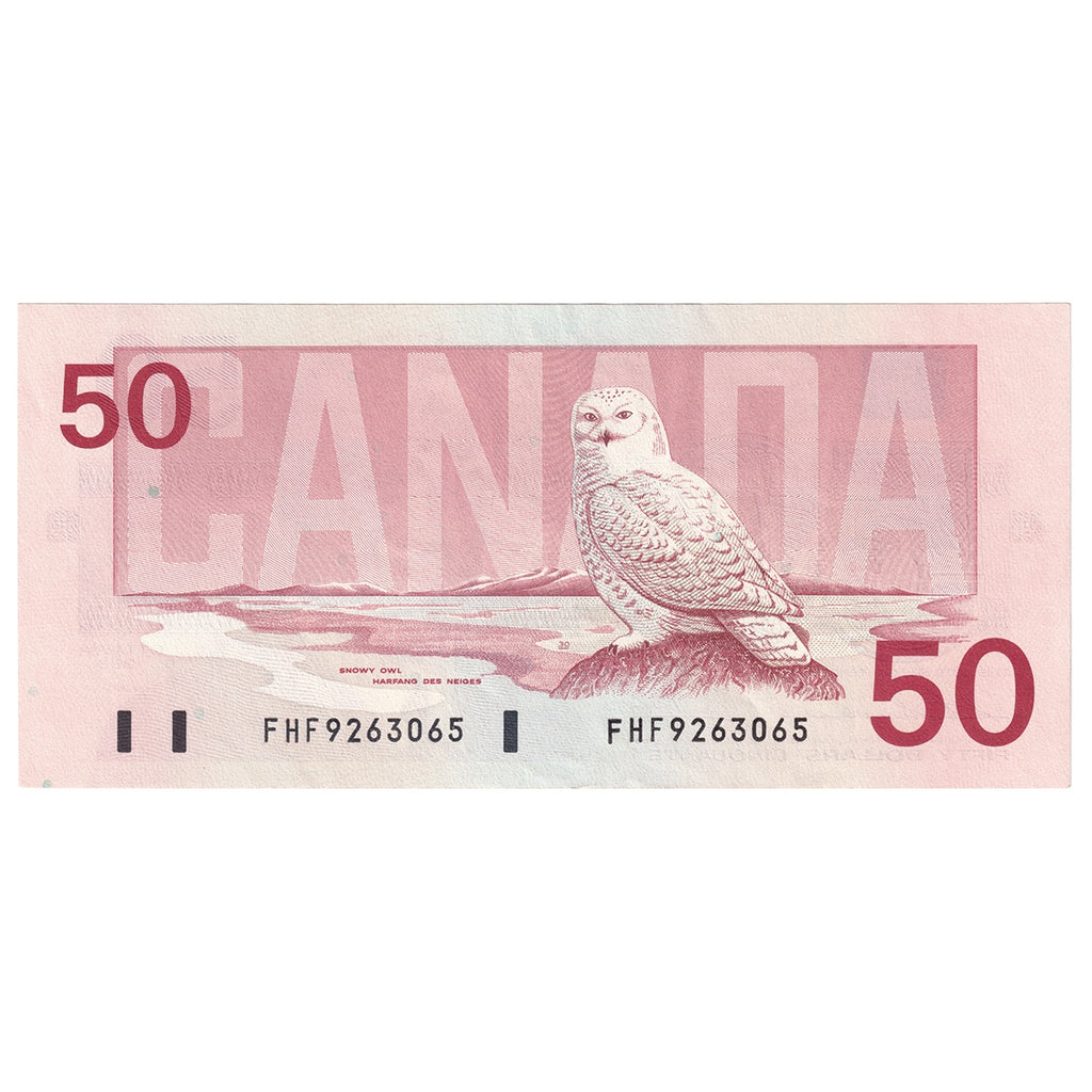 BC-59a 1988 Canada $50 Thiessen-Crow, FHF, Almost Uncirculated (AU50)