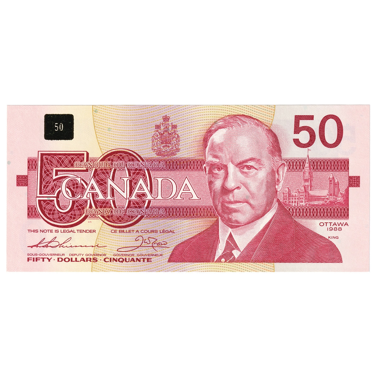 BC-59a 1988 Canada $50 Thiessen-Crow, FHK, Choice Uncirculated (CUNC63)