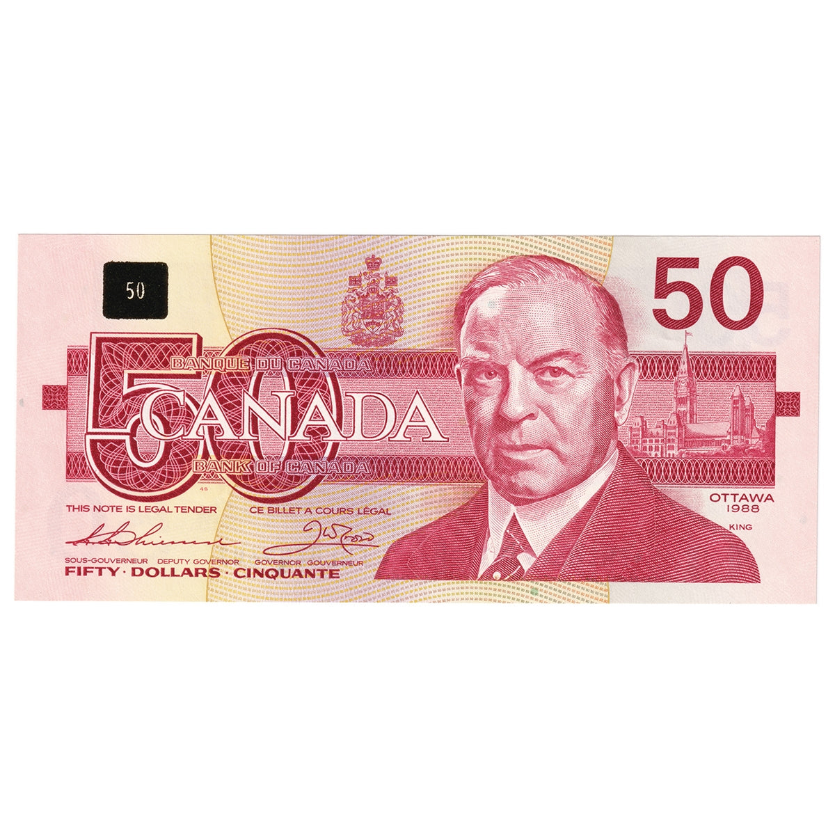 BC-59a 1988 Canada $50 Thiessen-Crow, FHL, AU-UNC (AU55)