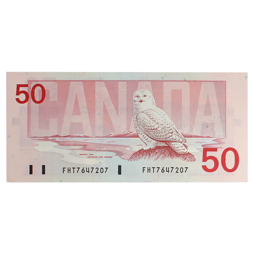 BC-59c 1988 Canada $50 Knight-Thiessen, FHT, Almost Uncirculated (AU50)