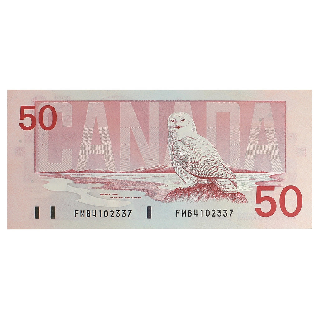 BC-59d 1988 Canada $50 Knight-Dodge, FMB, Almost Uncirculated (AU50)
