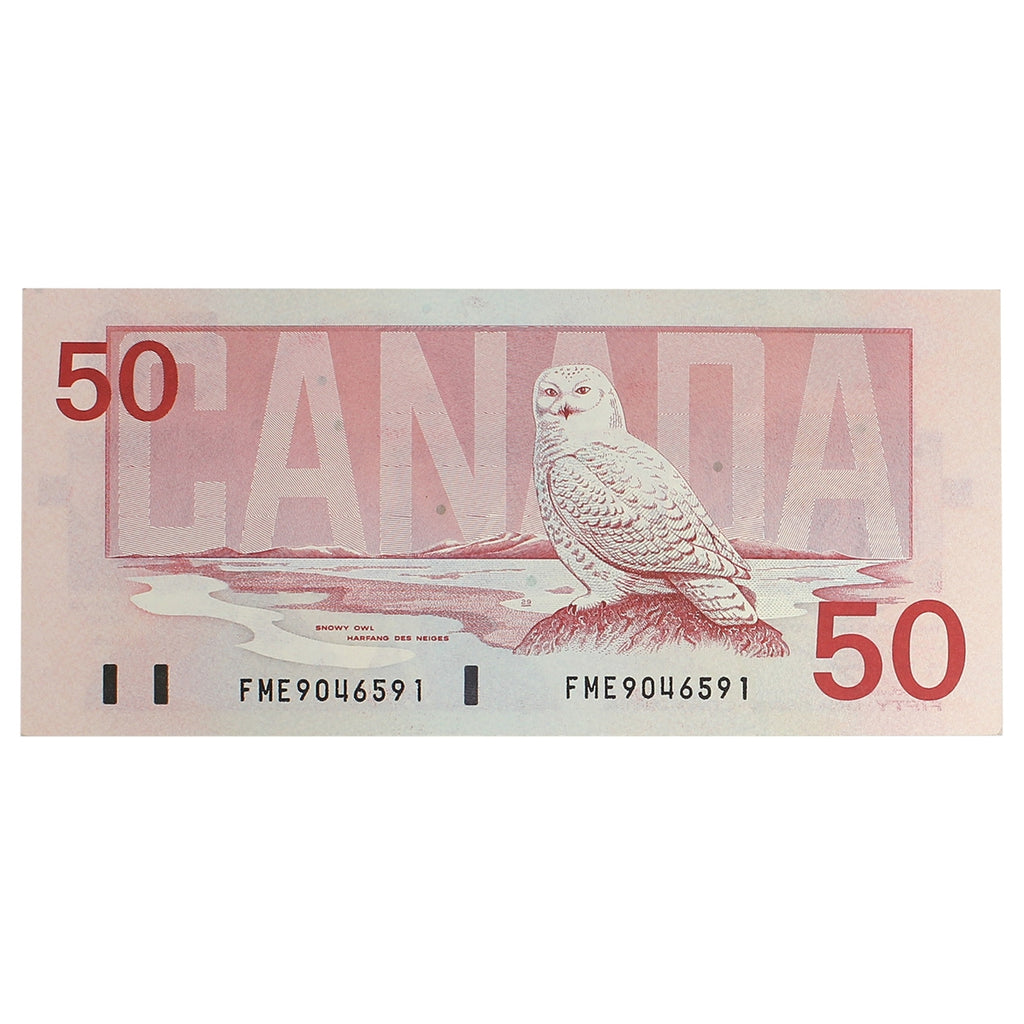 BC-59d 1988 Canada $50 Knight-Dodge, FME, Almost Uncirculated (AU50)