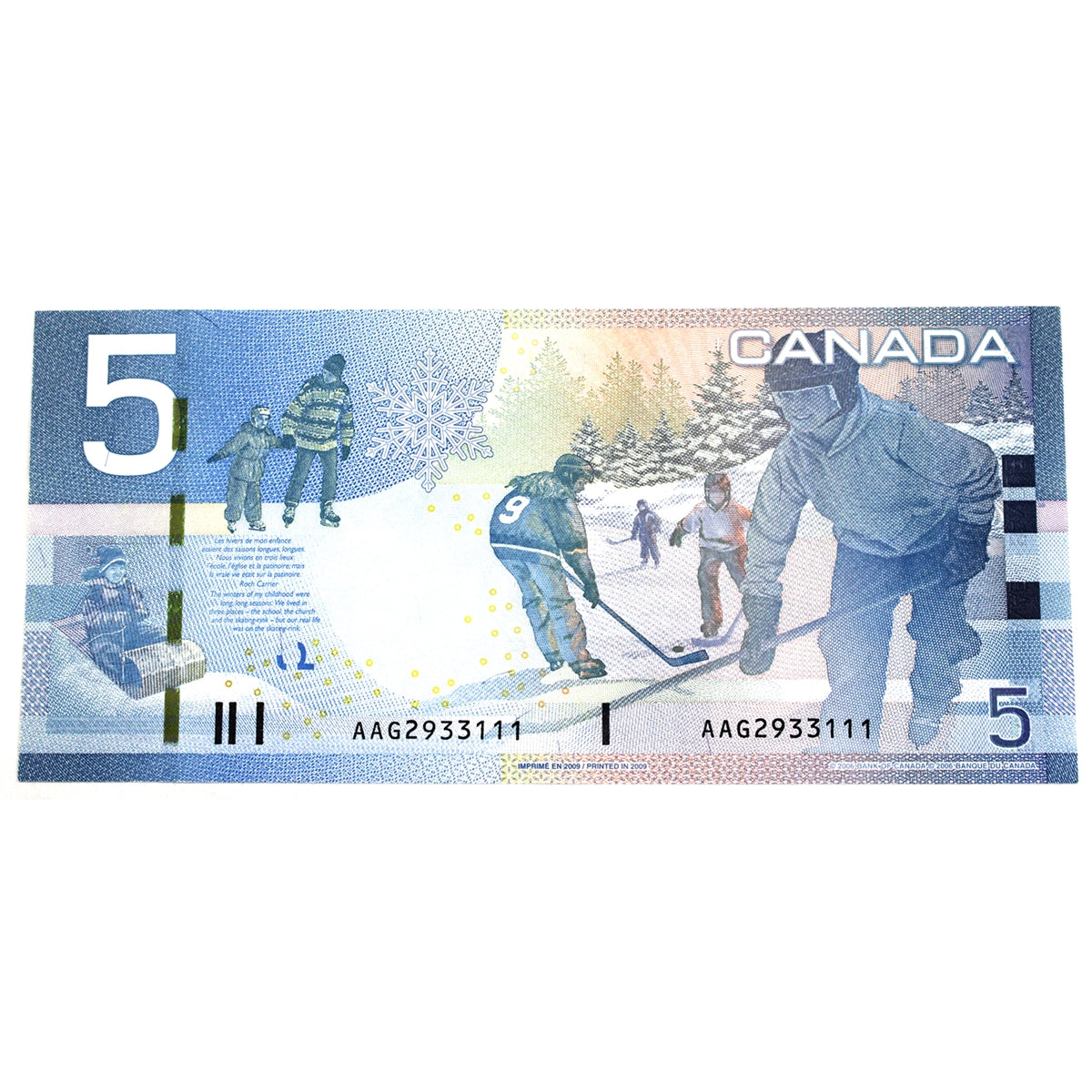 BC-67b 2009 Canada $5 Jenkins-Carney, AAG, Choice Uncirculated (CUNC63)