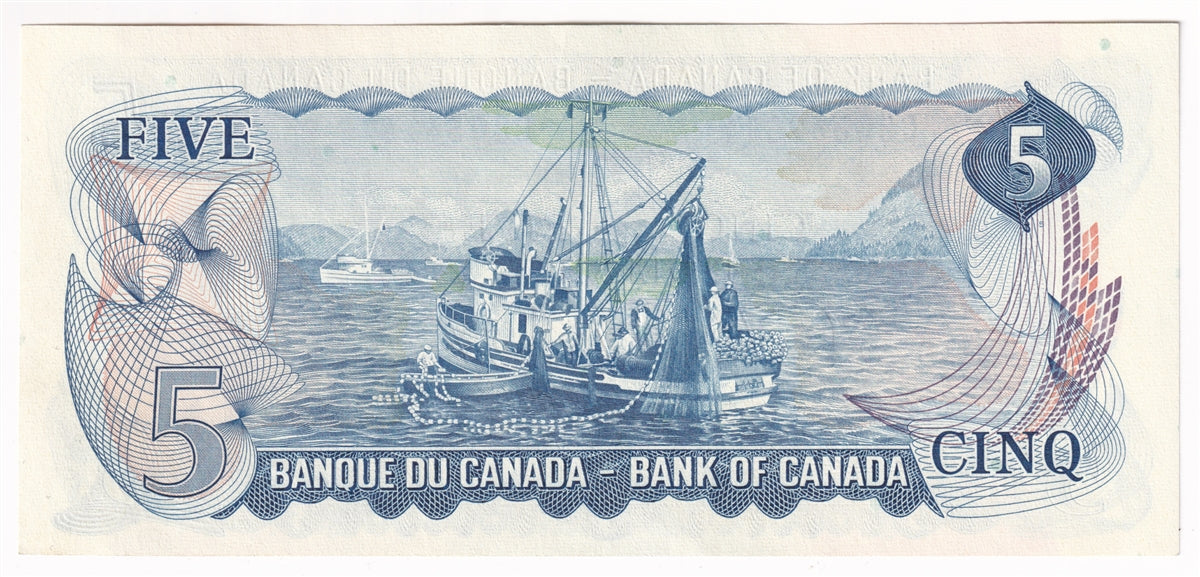 BC-48a 1972 Canada $5 Bouey-Rasminsky, CB, Uncirculated (MS60)