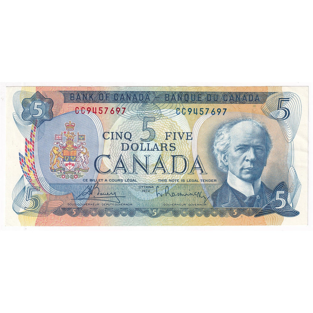 BC-48a 1972 Canada $5 Bouey-Rasminsky, CC, VF-EF (VF30)
