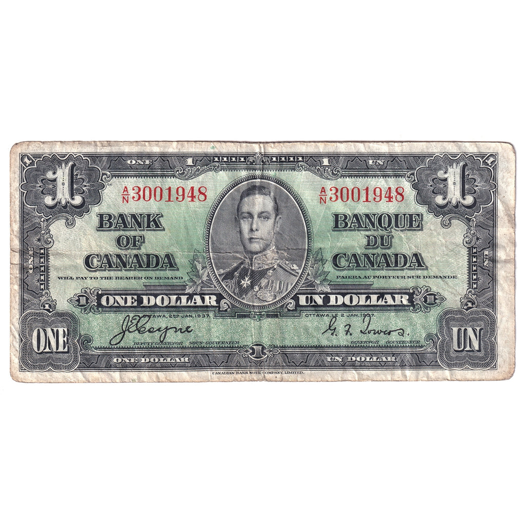 BC-21d 1937 Canada $1 Coyne-Towers, A/N, F-VF