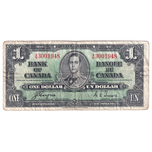 BC-21d 1937 Canada $1 Coyne-Towers, A/N, F-VF