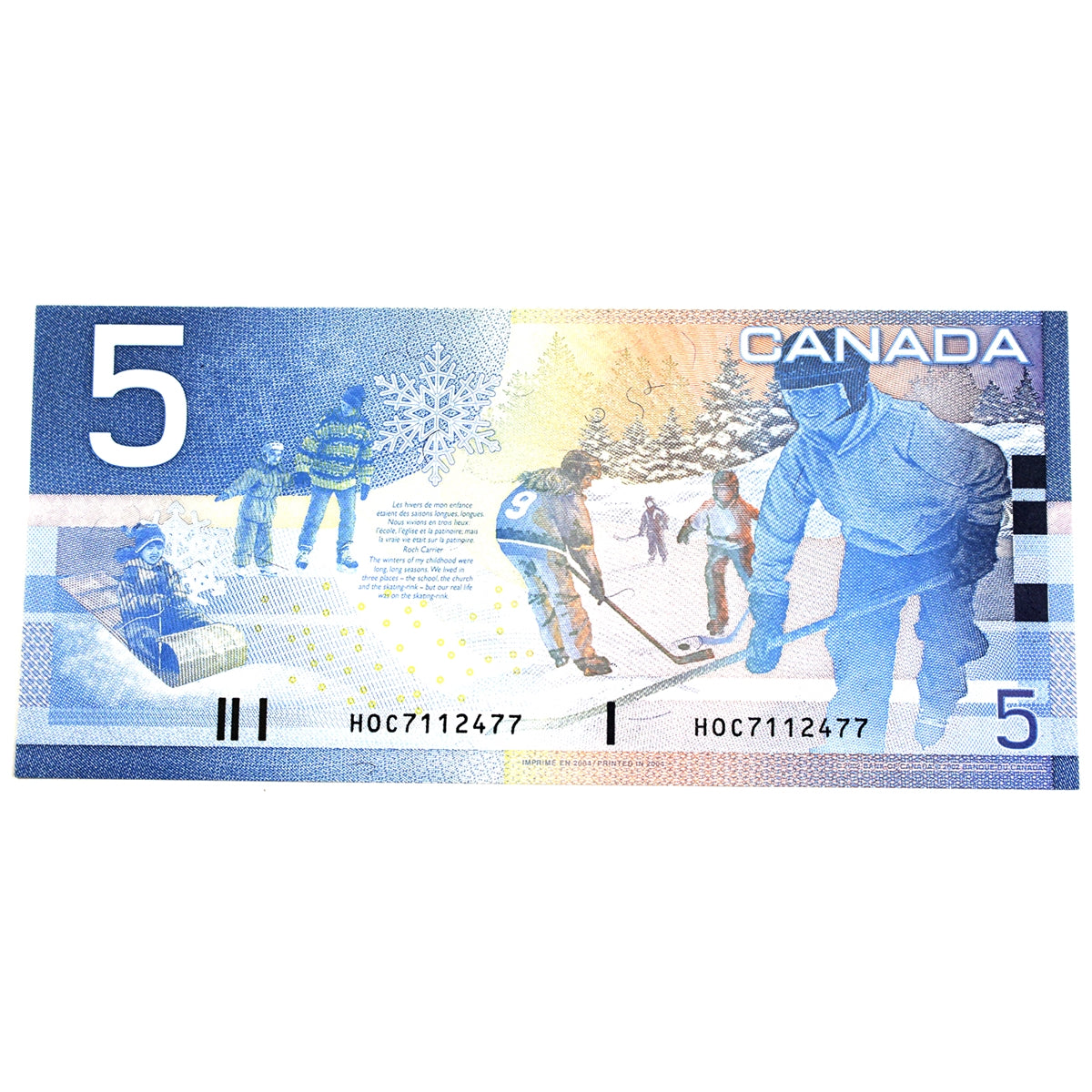 BC-62b 2004 Canada $5 Jenkins-Dodge, HOC, Uncirculated (MS60)