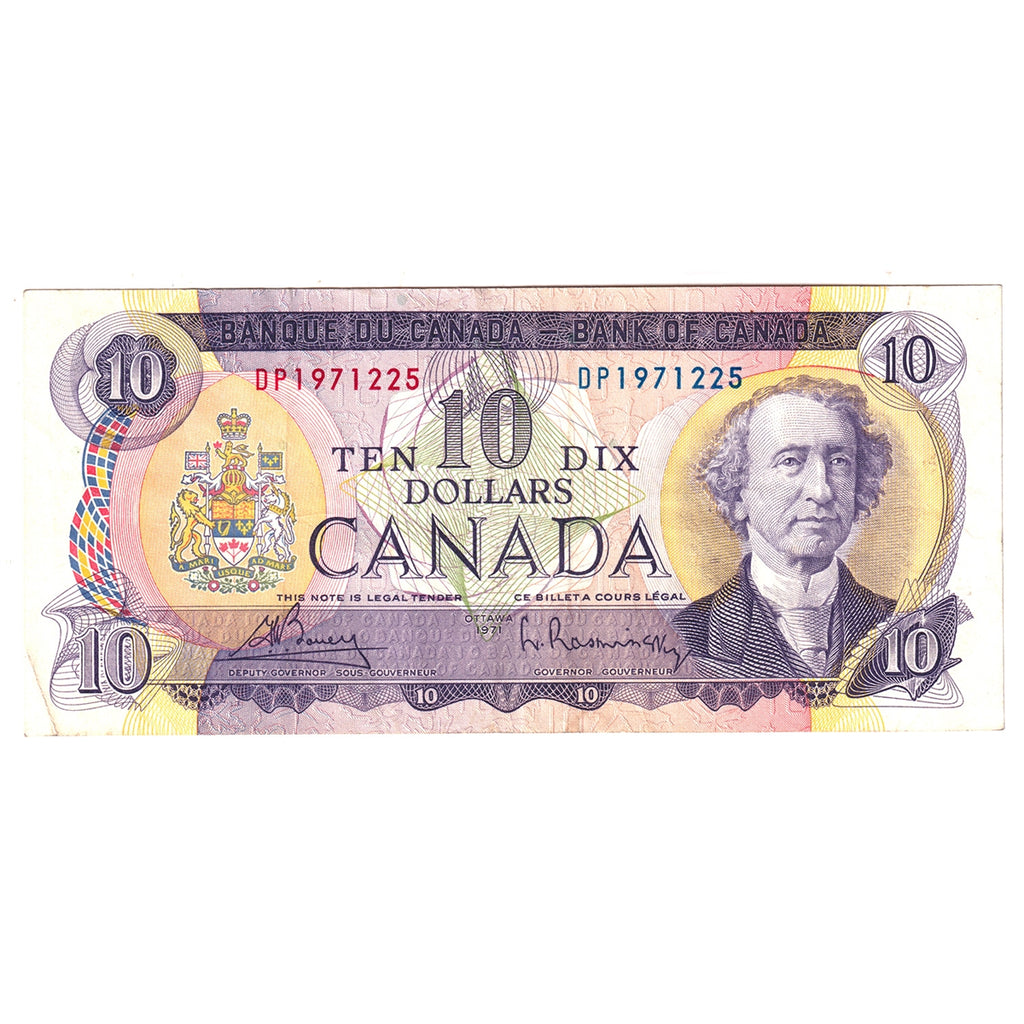 BC-49b 1971 Canada $10 Bouey-Rasminsky, DP, CIRC