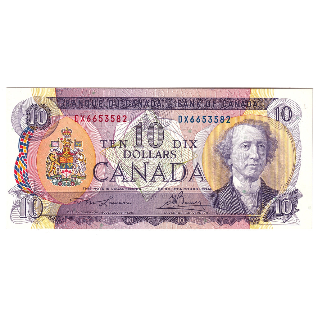 BC-49c 1971 Canada $10 Lawson-Bouey, DX, AU-UNC (AU55)