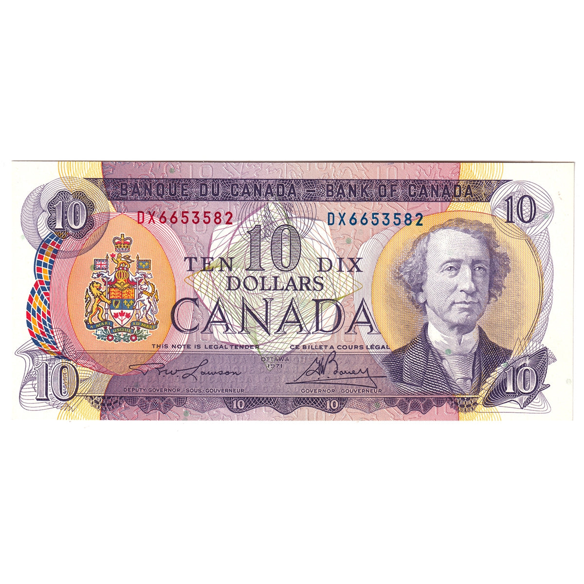 BC-49c 1971 Canada $10 Lawson-Bouey, DX, AU-UNC (AU55)