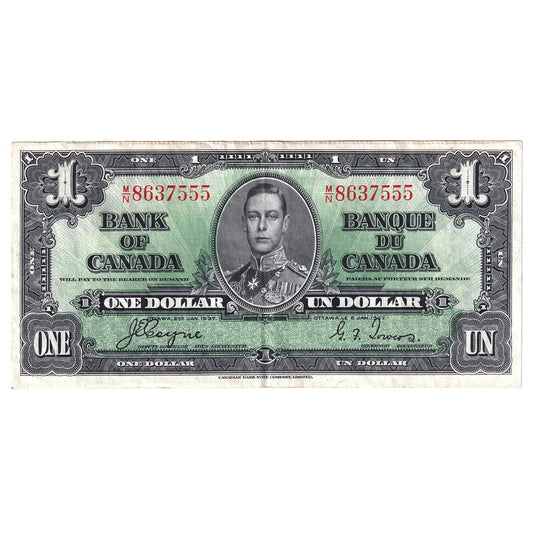 BC-21d 1937 Canada $1 Coyne-Towers, M/N, EF