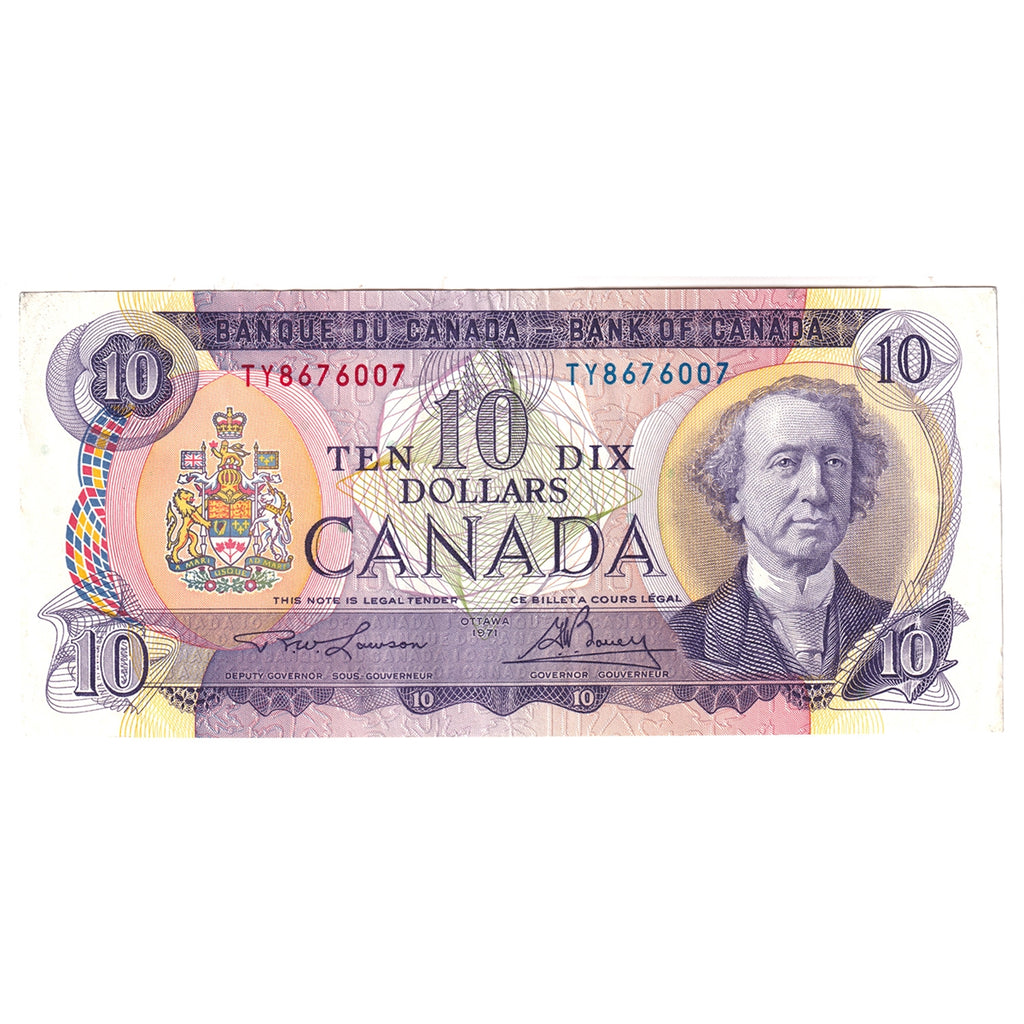 BC-49c 1971 Canada $10 Lawson-Bouey, TY, EF-AU (EF45)