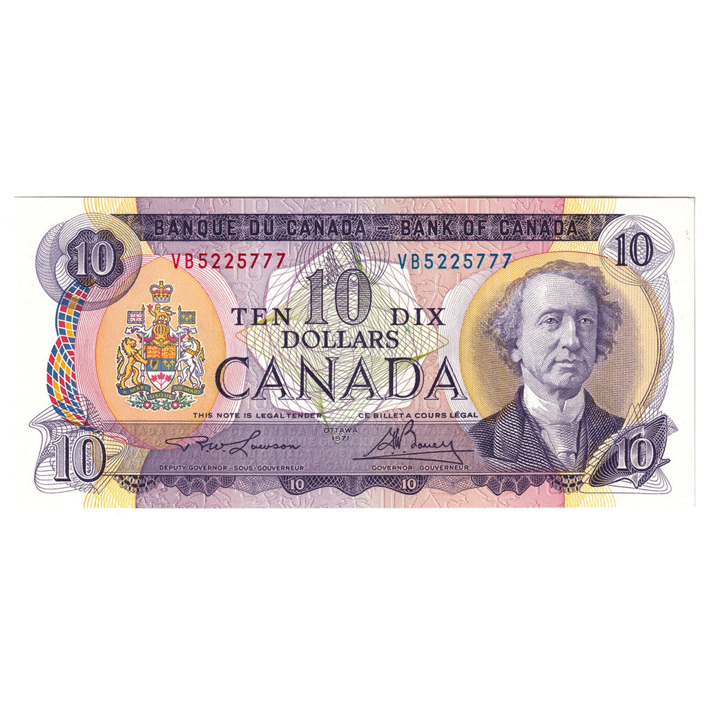 BC-49c 1971 Canada $10 Lawson-Bouey, VB, AU-UNC (AU55)