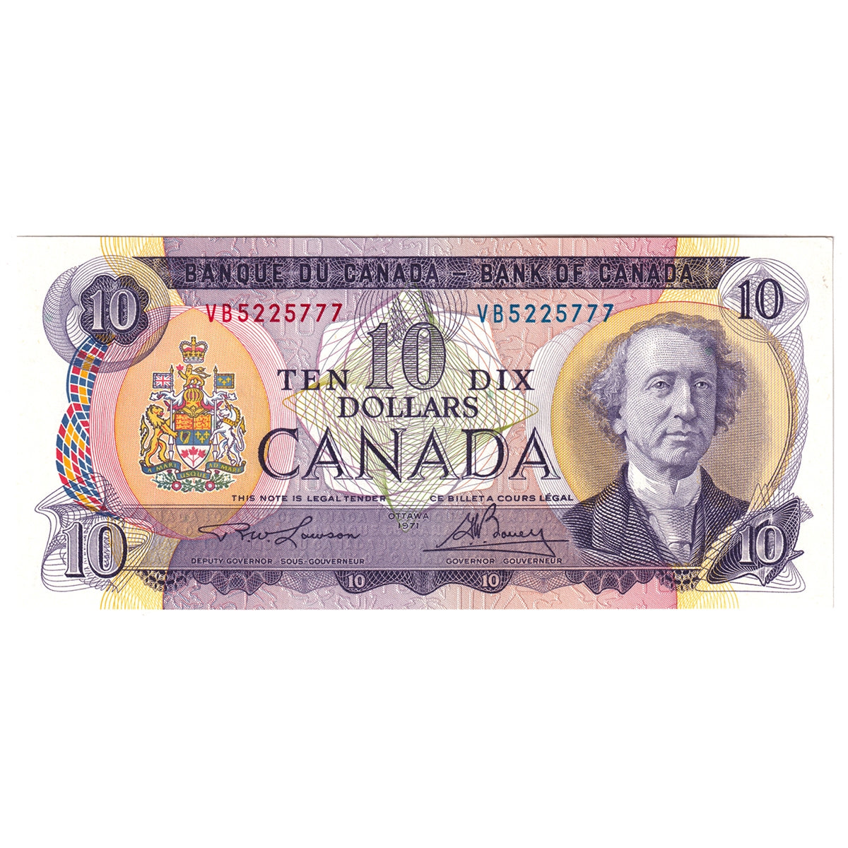BC-49c 1971 Canada $10 Lawson-Bouey, VB, AU-UNC (AU55)