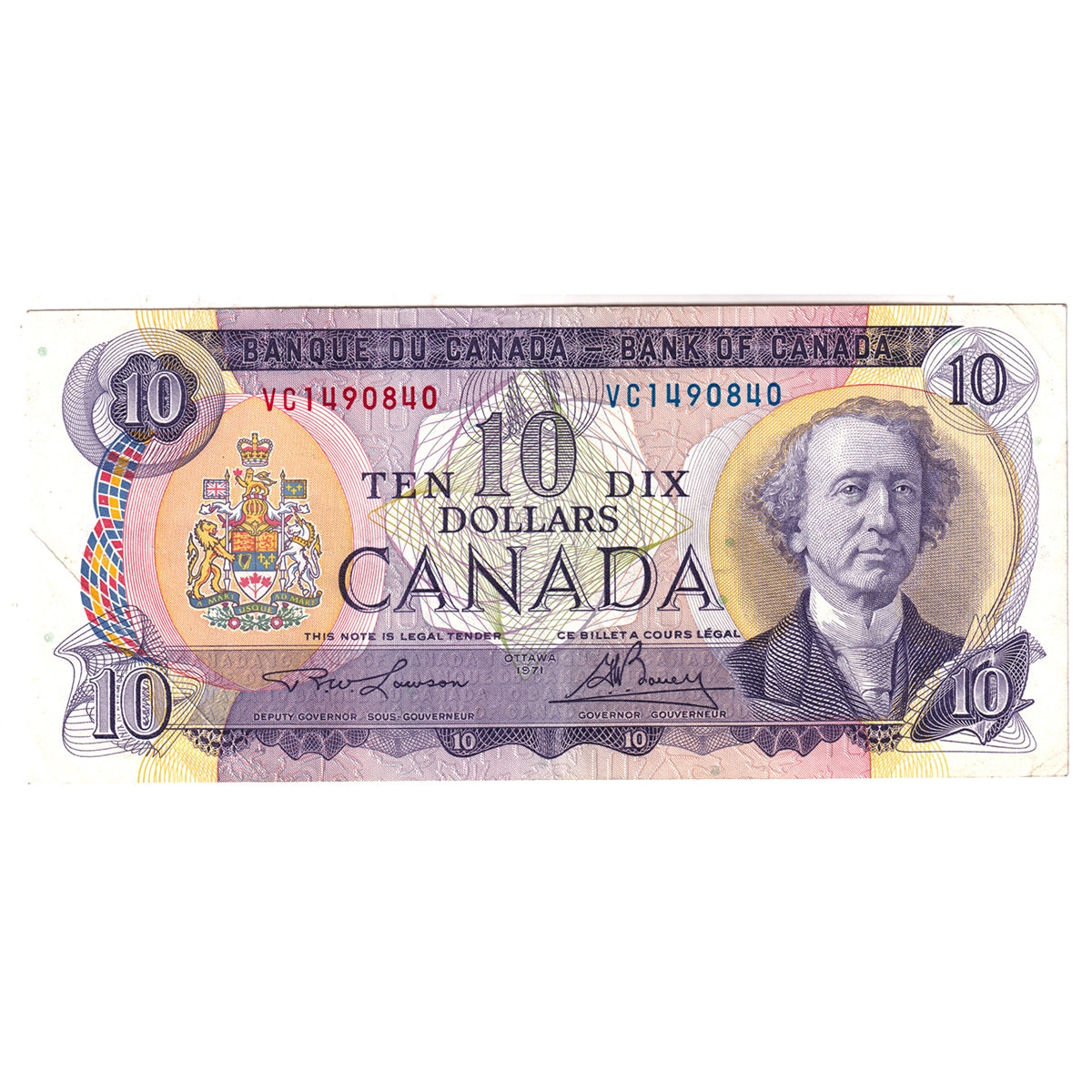 BC-49c 1971 Canada $10 Lawson-Bouey, VC, CIRC