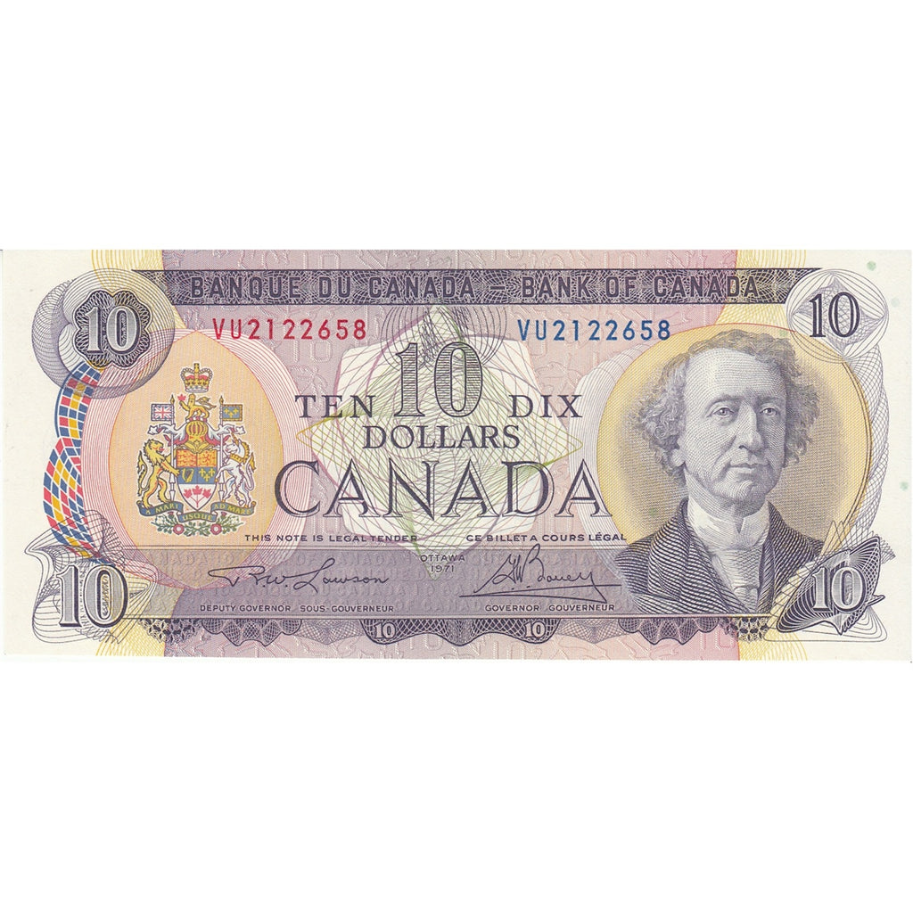 BC-49c 1971 Canada $10 Lawson-Bouey, VU, Uncirculated (MS60)