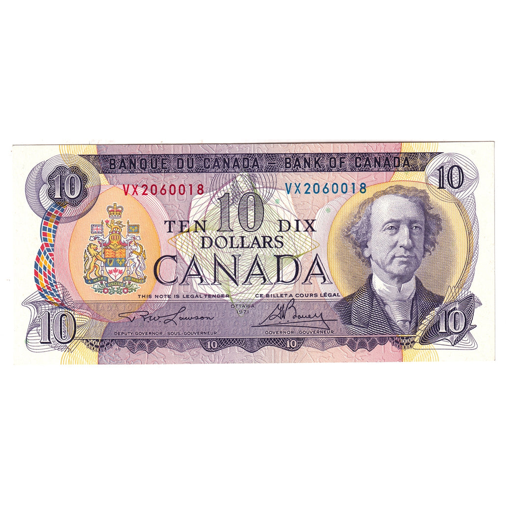 BC-49c 1971 Canada $10 Lawson-Bouey, VX, Almost Uncirculated (AU50)