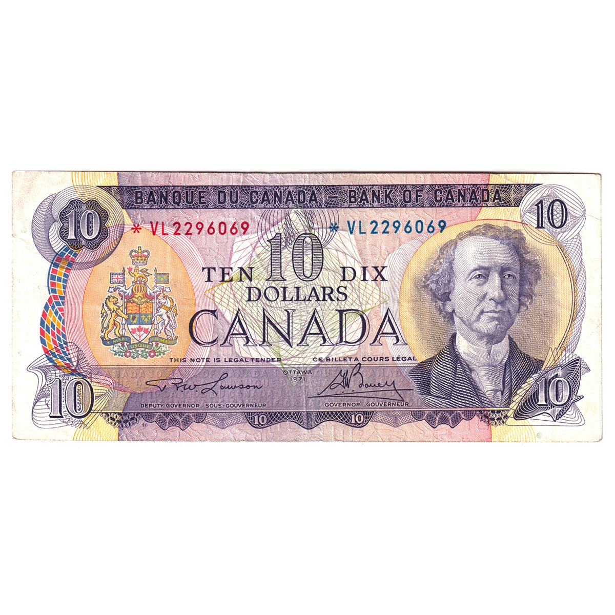 BC-49cA 1971 Canada $10 Lawson-Bouey, *VL, F-VF (F15)