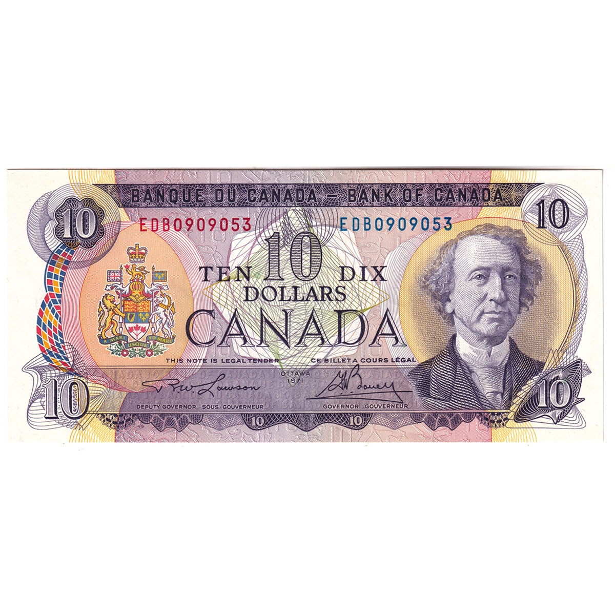 BC-49c-i 1971 Canada $10 Lawson-Bouey, EDB, EF-AU (EF45)