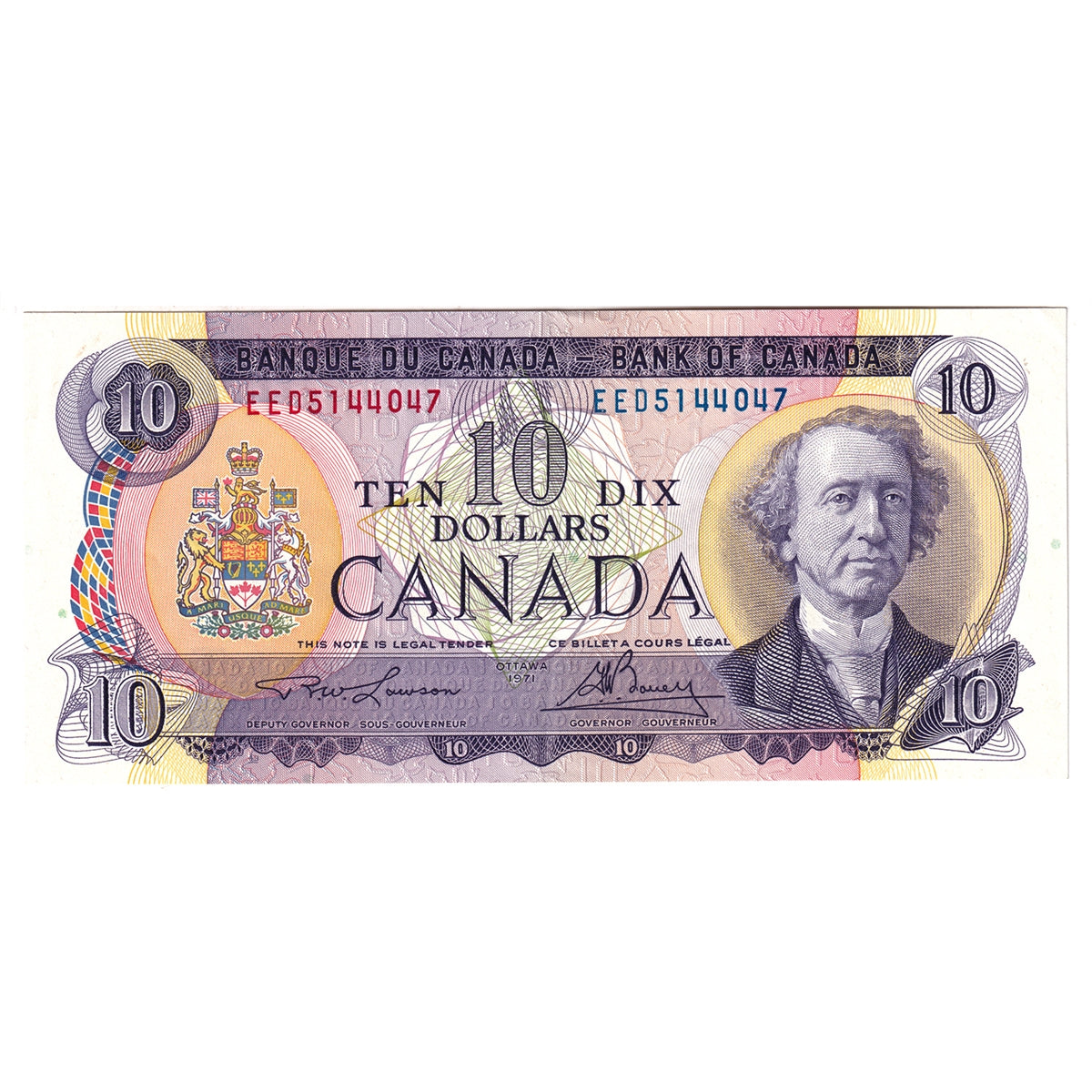 BC-49c-i 1971 Canada $10 Lawson-Bouey, EED, EF-AU (EF45)