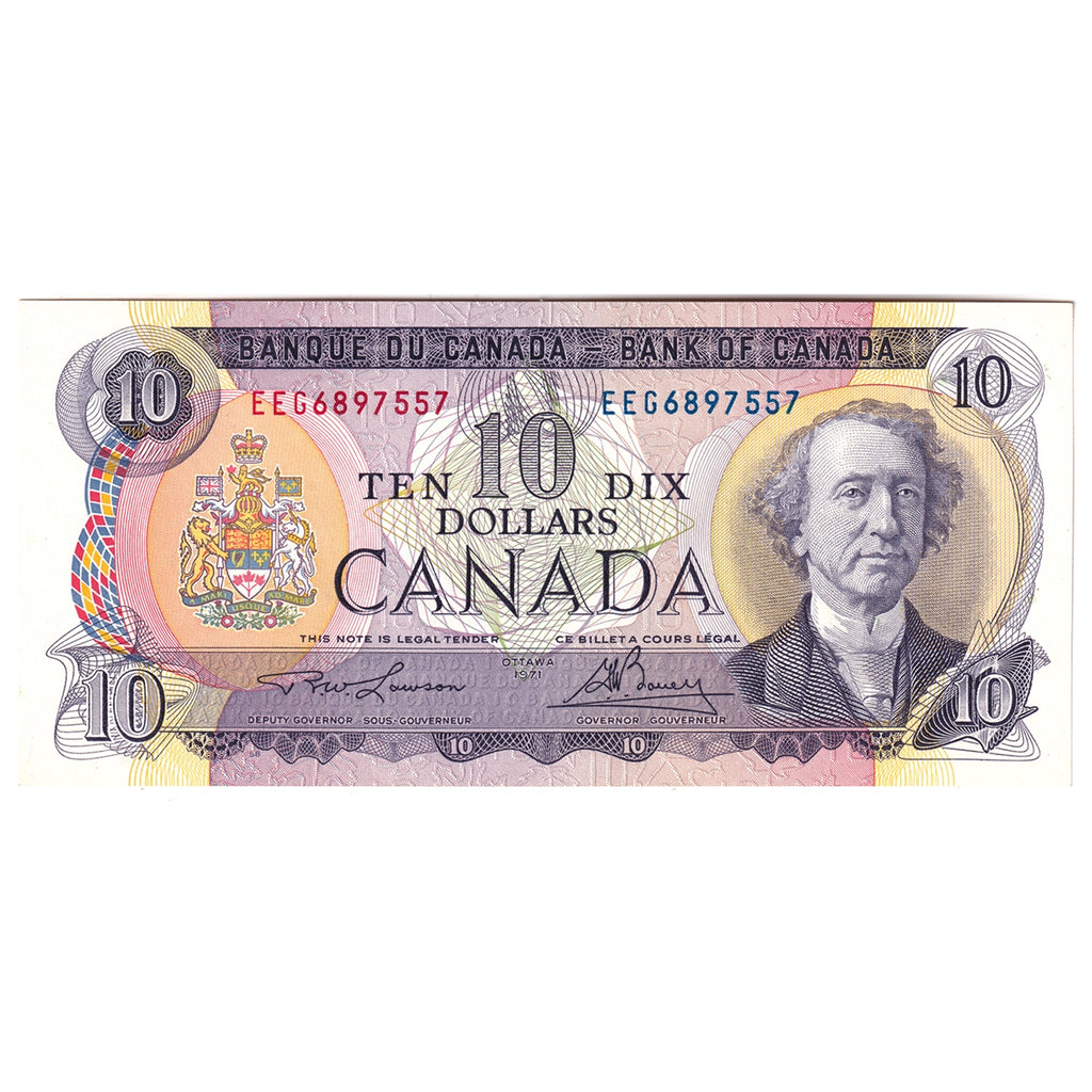 BC-49c-i 1971 Canada $10 Lawson-Bouey, EEG, Choice Uncirculated (CUNC63)