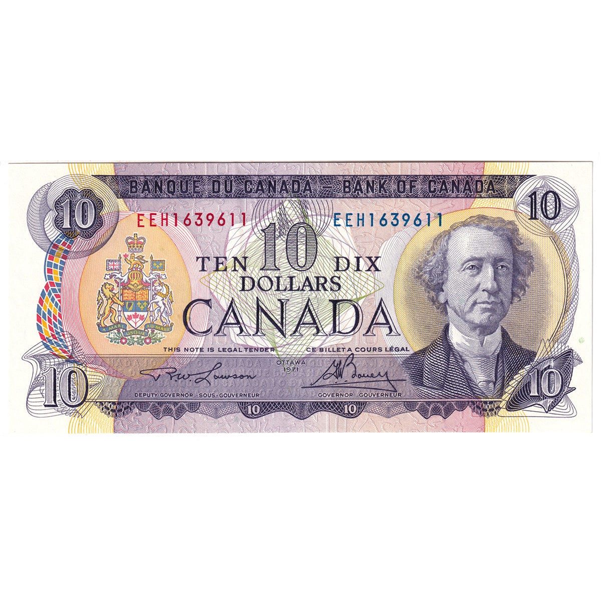 BC-49c-i 1971 Canada $10 Lawson-Bouey, EEH, EF-AU (EF45)