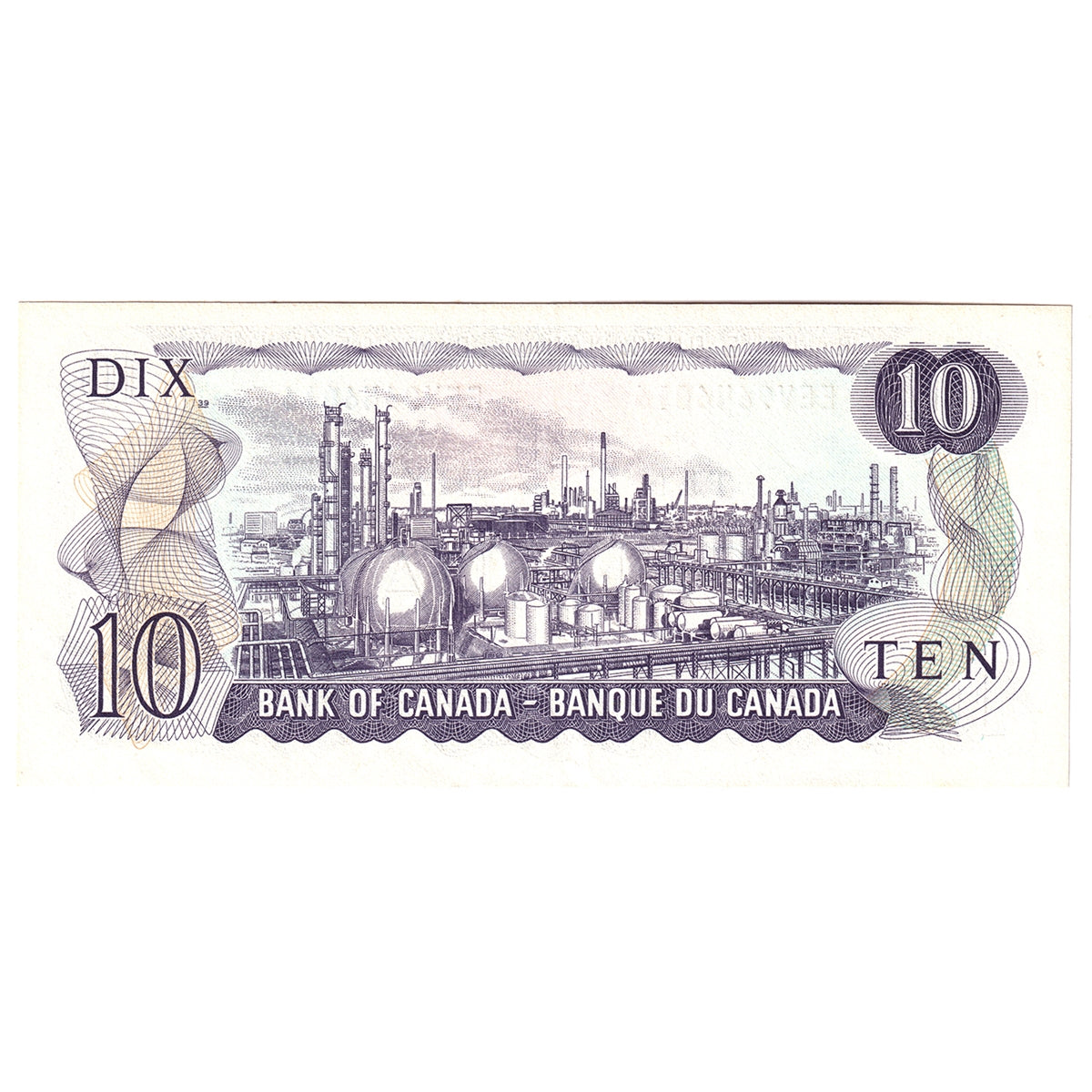 BC-49d 1971 Canada $10 Crow-Bouey, Lithographed, EEV, Almost Uncirculated (AU50)