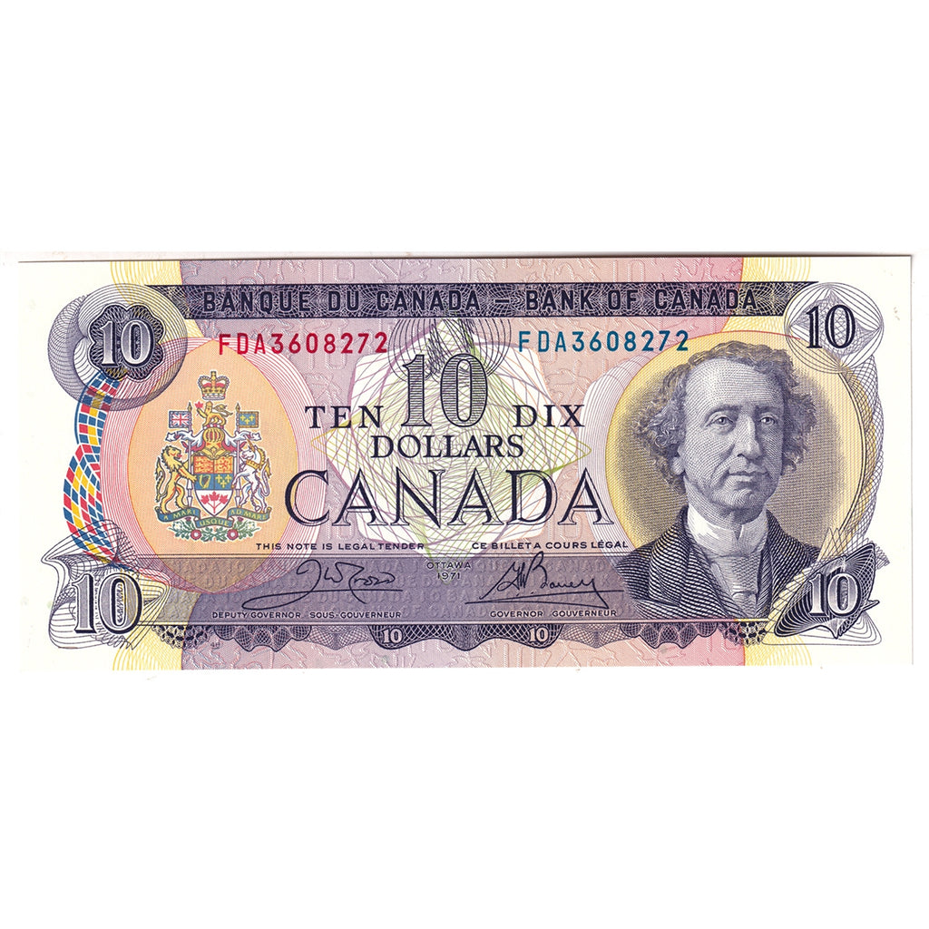 BC-49d 1971 Canada $10 Crow-Bouey, FDA, Choice Uncirculated (CUNC63)