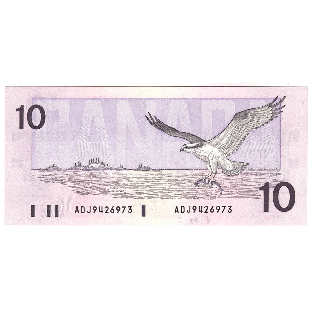BC-57a 1989 Canada $10 Thiessen-Crow, ADJ, AU-UNC (AU55)