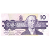 BC-57a 1989 Canada $10 Thiessen-Crow, ADJ, Almost Uncirculated (AU50)