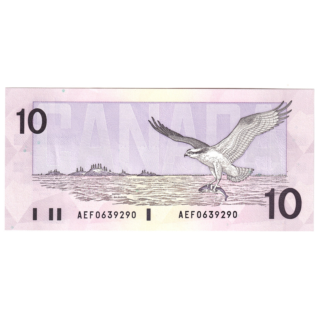 BC-57a 1989 Canada $10 Thiessen-Crow, AEF, AU-UNC (AU55)