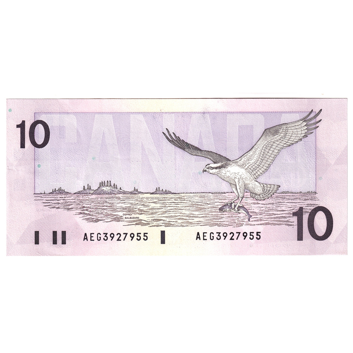 BC-57a 1989 Canada $10 Thiessen-Crow, AEG, Almost Uncirculated (AU50)
