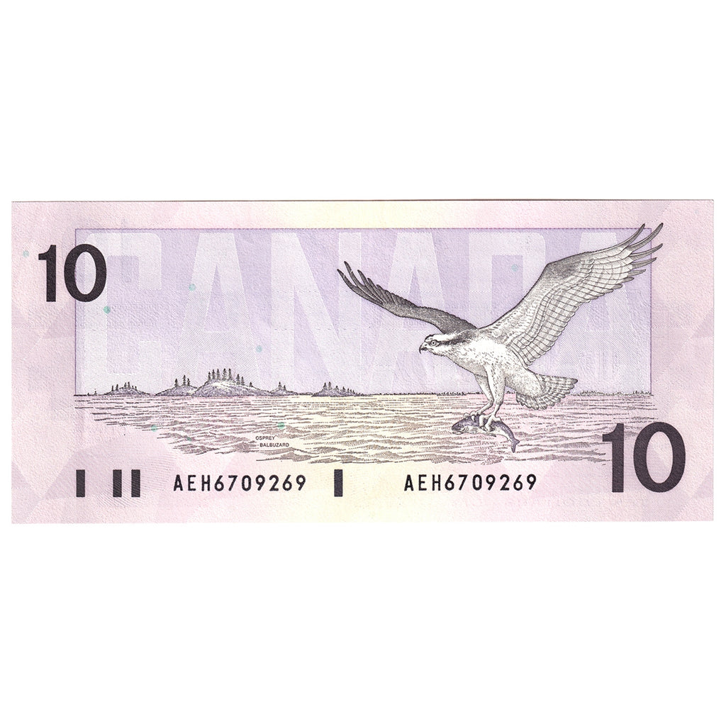 BC-57a 1989 Canada $10 Thiessen-Crow, AEH, Almost Uncirculated (AU50)