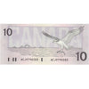 BC-57a 1989 Canada $10 Thiessen-Crow, AEJ, Almost Uncirculated (AU50)