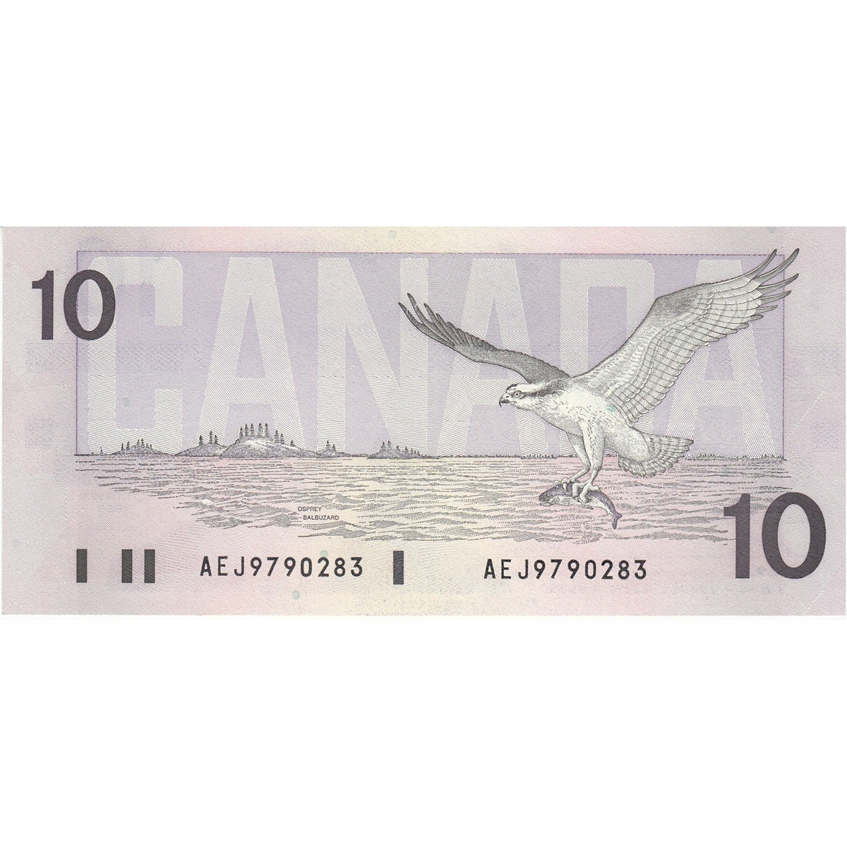 BC-57a 1989 Canada $10 Thiessen-Crow, AEJ, Almost Uncirculated (AU50)