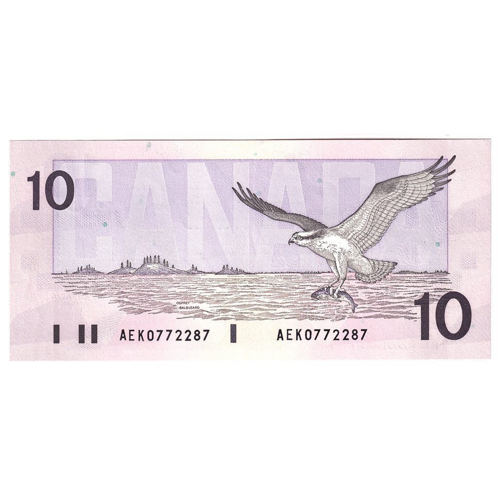 BC-57a 1989 Canada $10 Thiessen-Crow, AEK, AU-UNC (AU55)