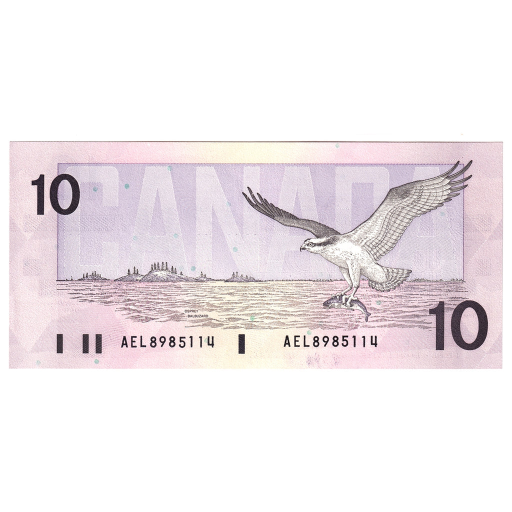 BC-57a 1989 Canada $10 Thiessen-Crow, AEL, AU-UNC (AU55)