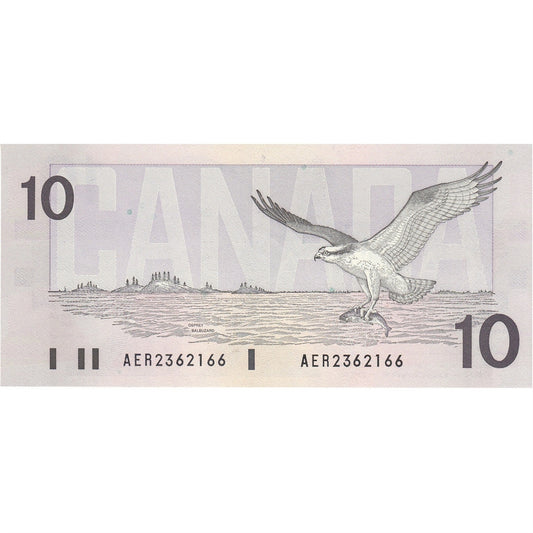 BC-57a 1989 Canada $10 Thiessen-Crow, AER, Uncirculated (MS60)