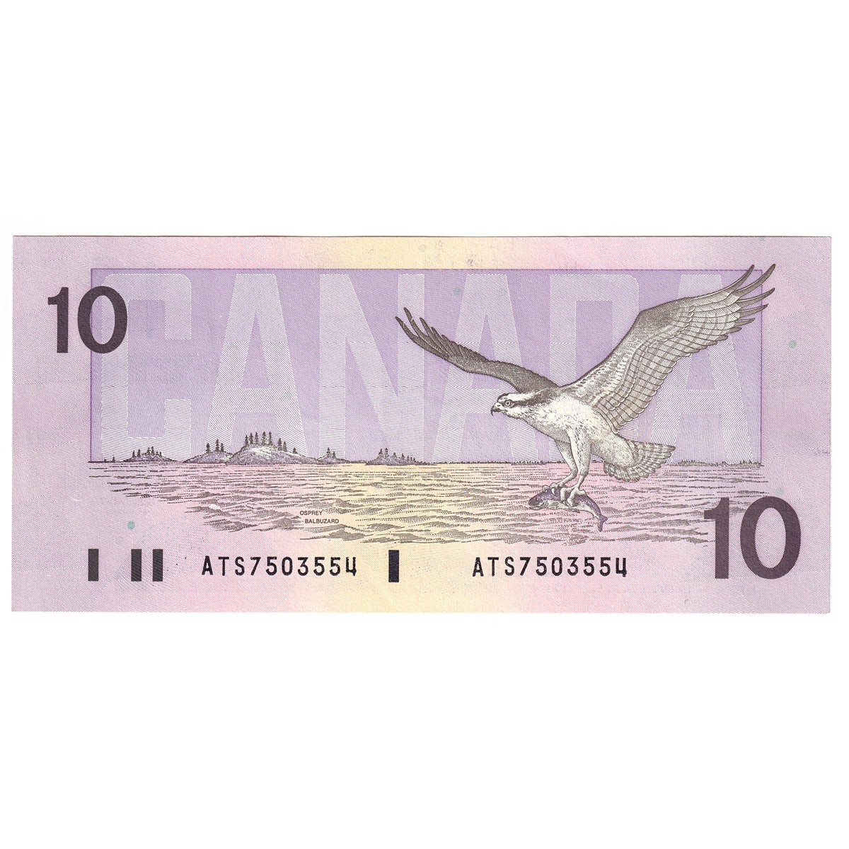 BC-57a 1989 Canada $10 Thiessen-Crow, ATS, Almost Uncirculated (AU50)